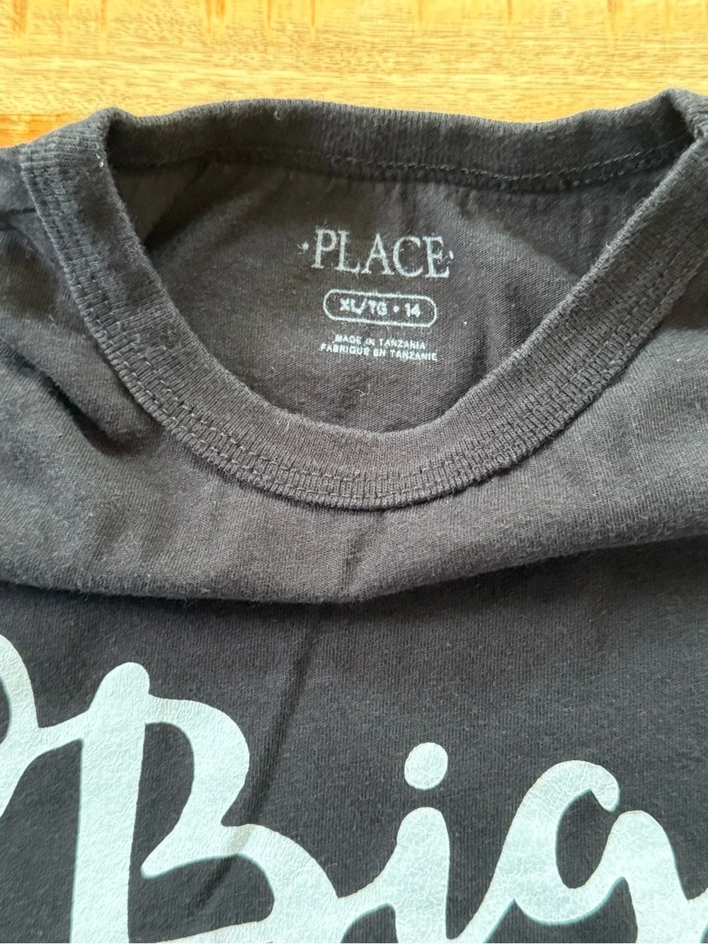 The Children’s Place Big Sister Graphic Tee Black Short Sleeve Youth XL 14 Cute